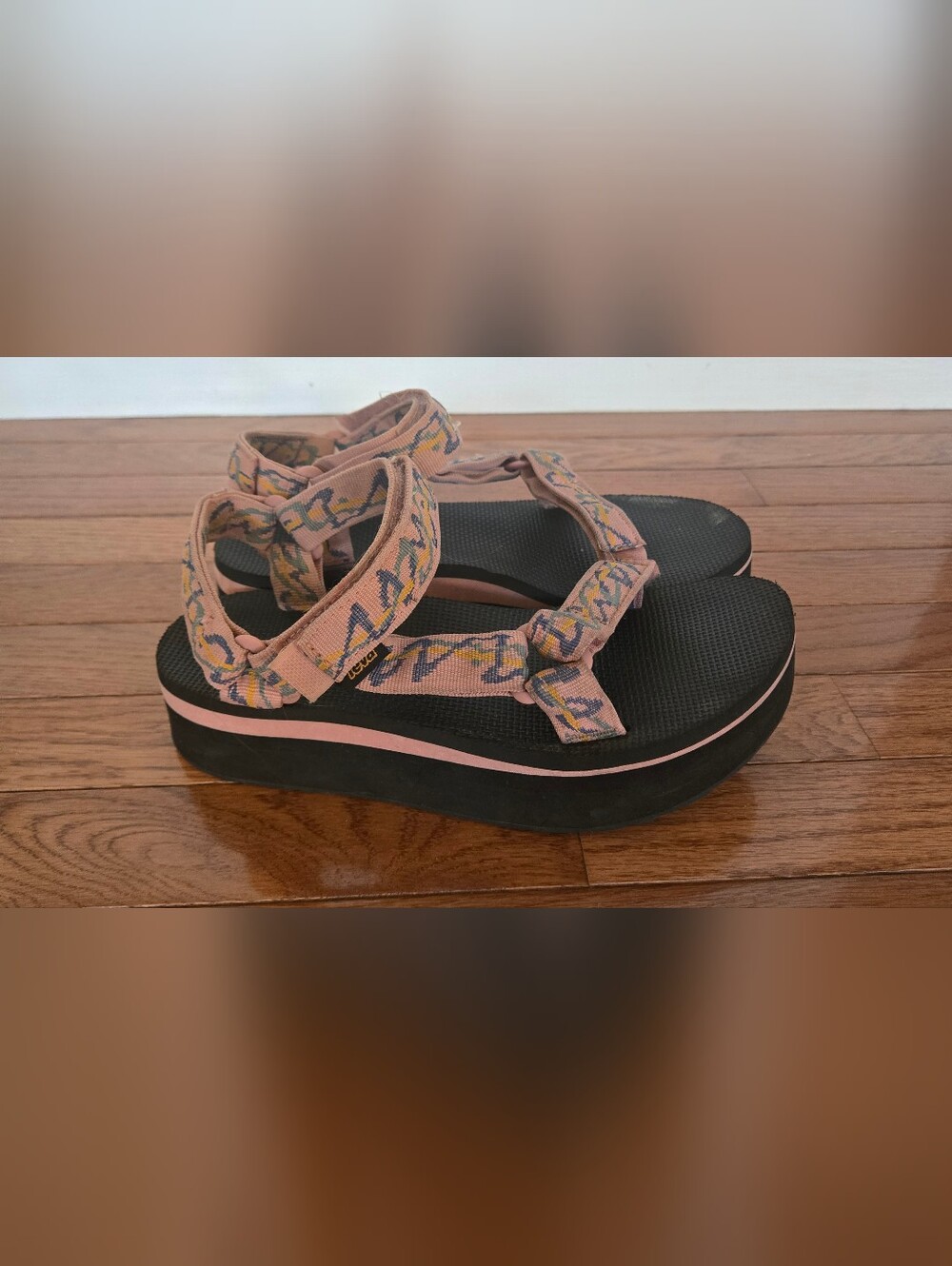 Teva womens pink platform sandals